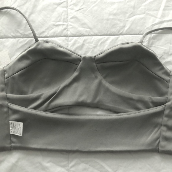 Glamorous Grey Suede Bustier Top - Picture 3 of 6